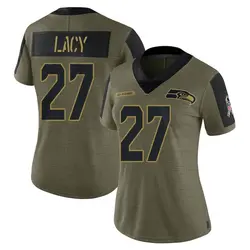 Women's Eddie Lacy Seattle Seahawks 2021 Salute To Service Jersey - Olive Limited