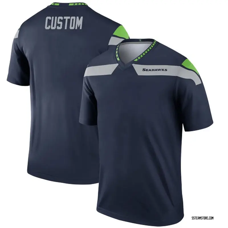 Youth Custom Seattle Seahawks # # Jersey - Navy Legend