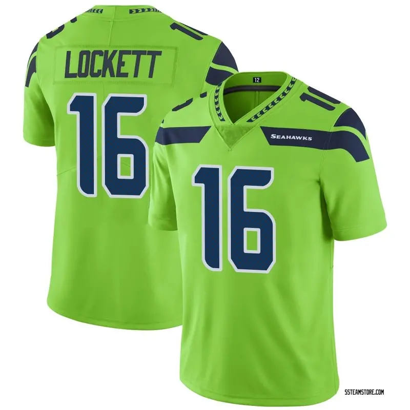 Youth Tyler Lockett Seattle Seahawks Color Rush Neon Jersey - Green Limited